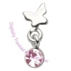 Butterfly - Pink - Tragus Dangling Ear Stud